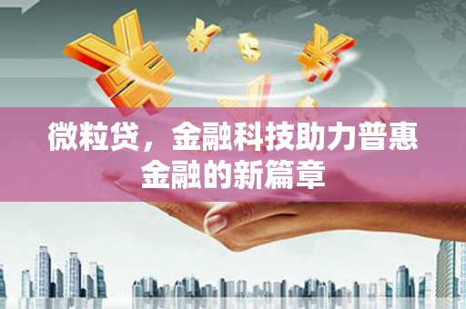 澎湖微粒贷，金融科技助力普惠金融的新篇章