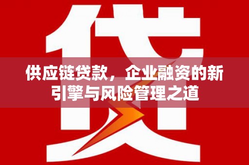 澎湖供应链贷款，企业融资的新引擎与风险管理之道
