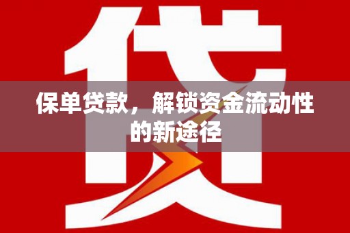 澎湖保单贷款，解锁资金流动性的新途径