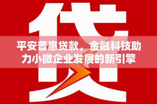 澎湖平安普惠贷款，金融科技助力小微企业发展的新引擎