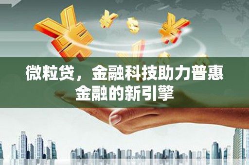 澎湖微粒贷，金融科技助力普惠金融的新引擎