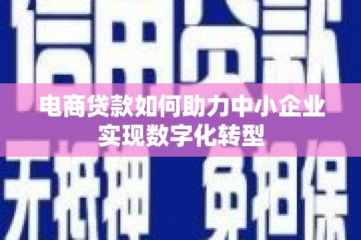 澎湖电商贷款如何助力中小企业实现数字化转型