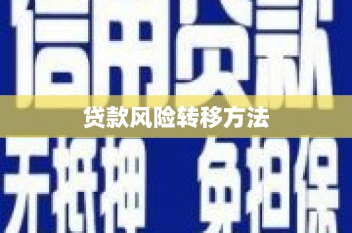 澎湖贷款风险转移方法