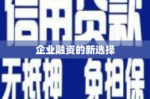 澎湖企业融资的新选择