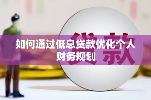 澎湖如何通过低息贷款优化个人财务规划