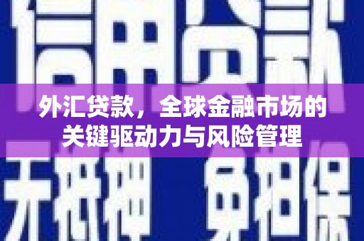澎湖外汇贷款，全球金融市场的关键驱动力与风险管理