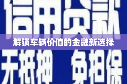澎湖解锁车辆价值的金融新选择