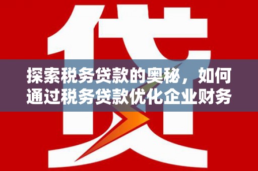 澎湖探索税务贷款的奥秘，如何通过税务贷款优化企业财务