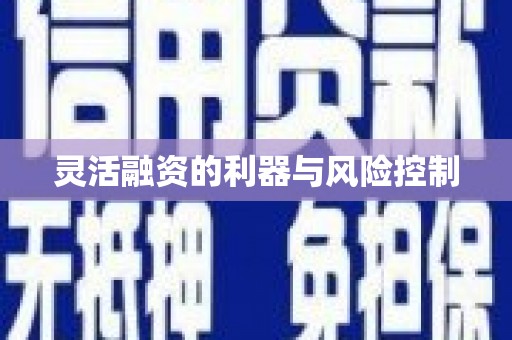 澎湖灵活融资的利器与风险控制