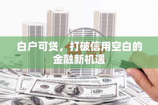 澎湖白户可贷，打破信用空白的金融新机遇