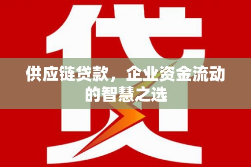 澎湖供应链贷款，企业资金流动的智慧之选