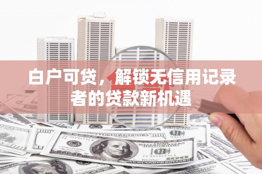 澎湖白户可贷，解锁无信用记录者的贷款新机遇