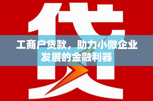 澎湖工商户贷款，助力小微企业发展的金融利器