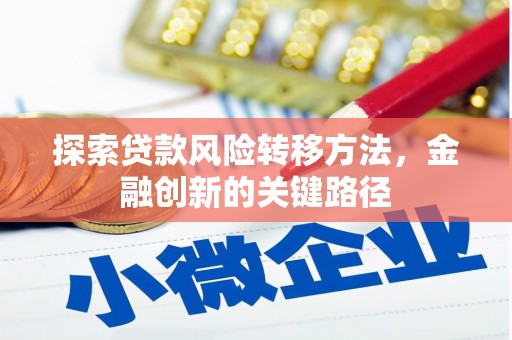 澎湖探索贷款风险转移方法，金融创新的关键路径