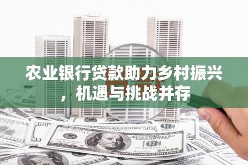 澎湖农业银行贷款助力乡村振兴，机遇与挑战并存