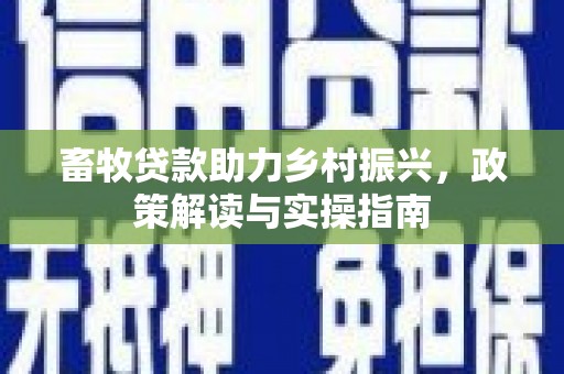 澎湖畜牧贷款助力乡村振兴，政策解读与实操指南